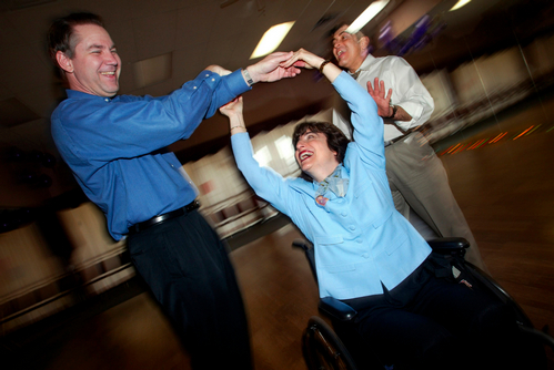 Rosemarie Rossetti and Mark Leder Learning Wheelchair Dancing